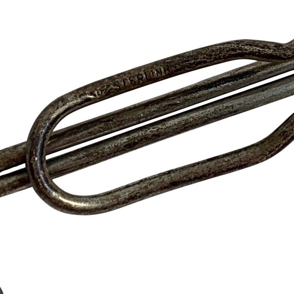 925 Sterling Silver Masonic Tie Bar Clip REM Band or Monogram Art Deco - Picture 4 of 6